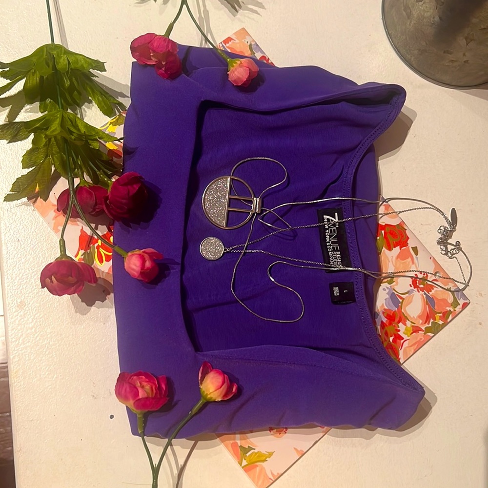 Purple Square Neck Top